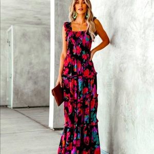 VICI Best Selling (now sold out) Beach In Bali Tiered Floral Maxi Dress- NWT
